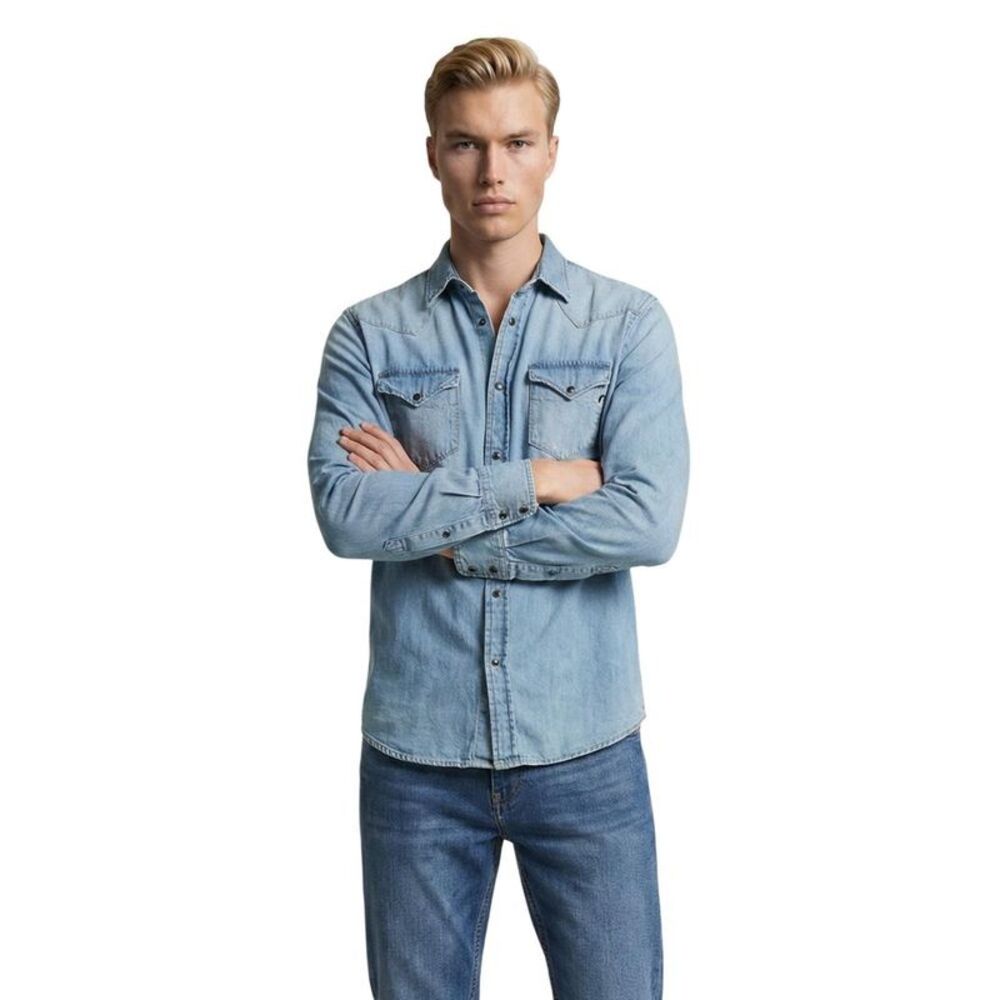 Replay Light Blue Denim Men's Shirt